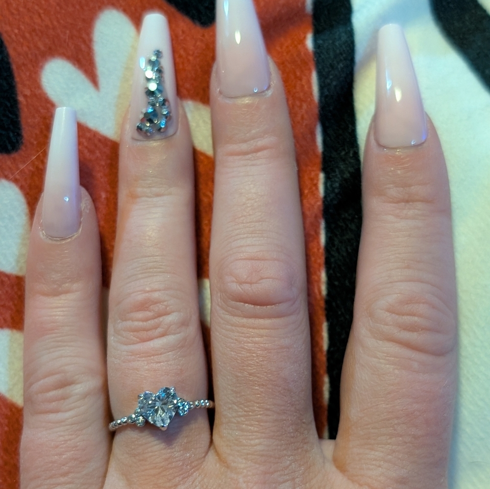 Silver Heart Ring Size 7